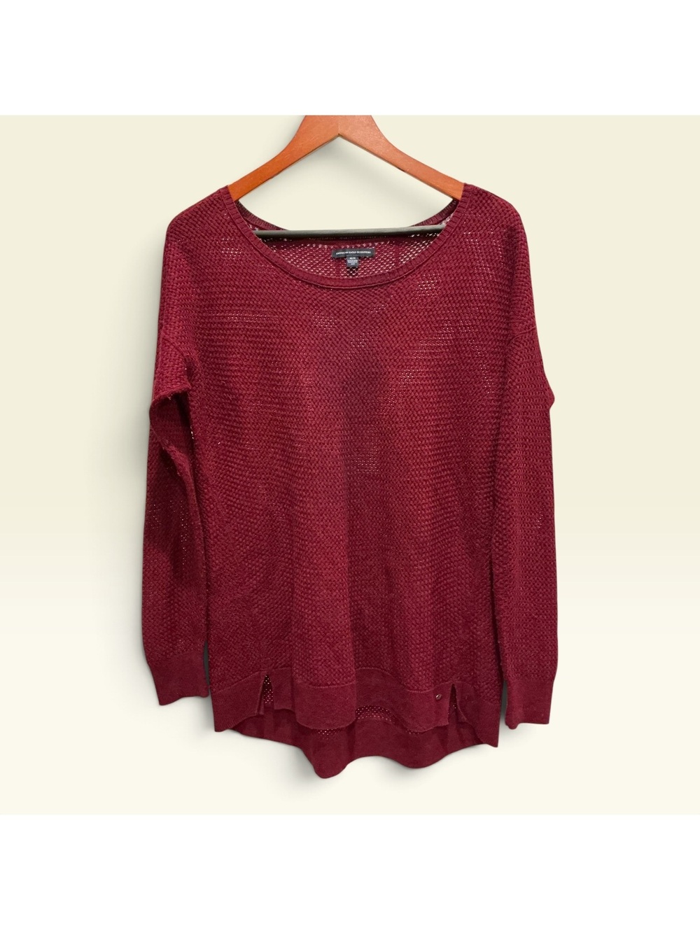 American Eagle Outfitters Burgundy Knit Sweater Medium